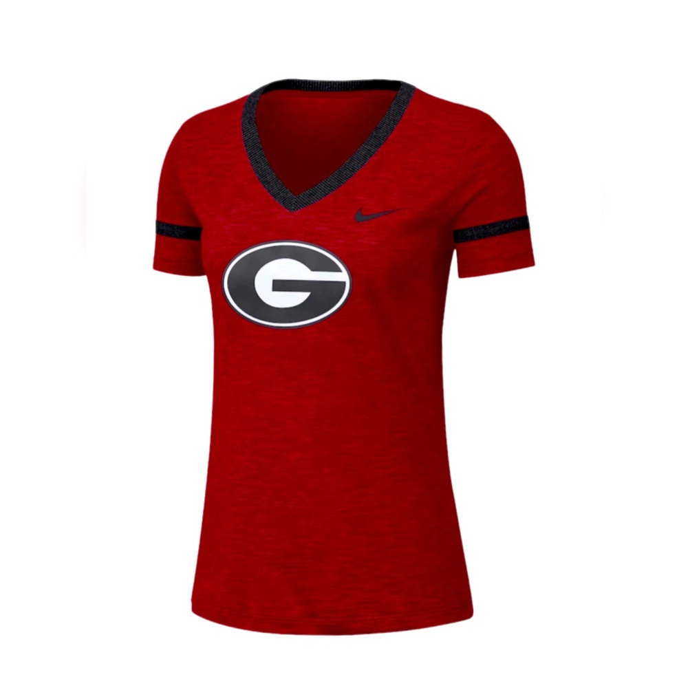 BOGO Women’s Nike Georgia V-Neck Slub Red Black White Charcoal Gray UGA Tee XL